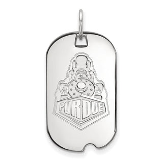 10k White Gold LogoArt Purdue University Boilermakers Train Logo Small Dog Tag Pendant