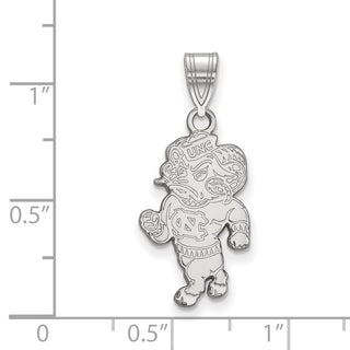 14k White Gold LogoArt University of North Carolina Ram Large Pendant 4W056UNC