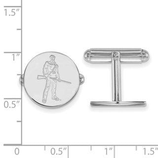 Sterling Silver Rhodium-plated LogoArt West Virginia University Mountaineer Cuff Links