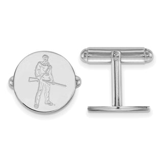 Sterling Silver Rhodium-plated LogoArt West Virginia University Mountaineer Cuff Links
