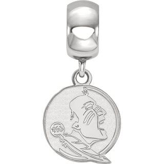 Sterling Silver Rhodium-plated LogoArt Florida State University Seminole Small Dangle Bead Charm