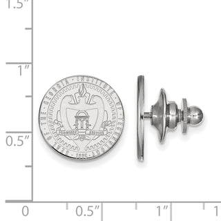 14k White Gold LogoArt Georgia Institute of Technology Crest Lapel Pin
