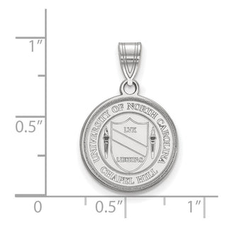 Sterling Silver Rhodium-plated LogoArt University of North Carolina Medium Crest Pendant