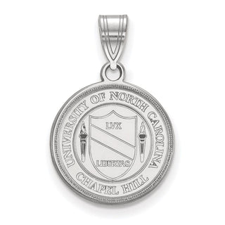 14k White Gold LogoArt University of North Carolina Medium Crest Pendant