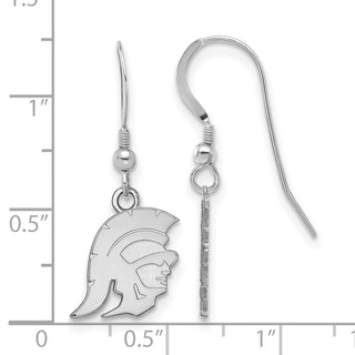 Sterling Silver LogoArt University of Southern California Small Dangle Earrings Wire