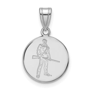 10k White Gold LogoArt West Virginia University Mountaineer Medium Disc Pendant
