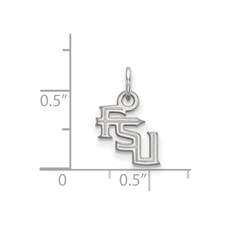 Sterling Silver Rhodium-plated LogoArt Florida State University F-S-U Extra Small Pendant
