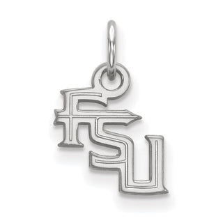 10k White Gold LogoArt Florida State University F-S-U Extra Small Pendant