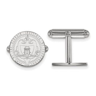 Sterling Silver Rhodium-plated LogoArt Georgia Institute of Technology Crest Cuff Links