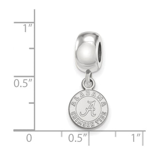 Sterling Silver Rhodium-plated LogoArt University of Alabama Crimson Tide Extra Small Dangle Bead Charm