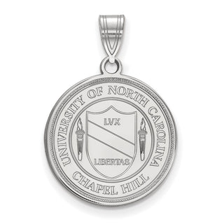 Sterling Silver Rhodium-plated LogoArt University of North Carolina Large Crest Pendant