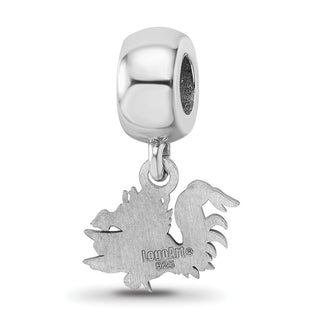 Sterling Silver Rhodium-plated LogoArt University of South Carolina Gamecock Extra Small Dangle Bead Charm