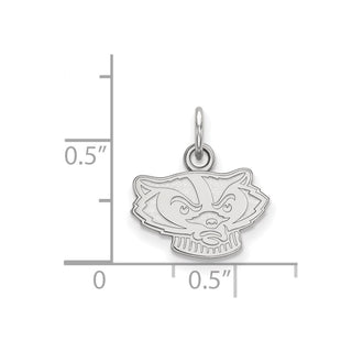 10k White Gold LogoArt University of Wisconsin Badger Extra Small Pendant 1W058UWI