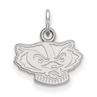 14k White Gold LogoArt University of Wisconsin Badger Extra Small Pendant 4W058UWI
