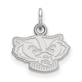 14k White Gold LogoArt University of Wisconsin Badger Extra Small Pendant 4W058UWI