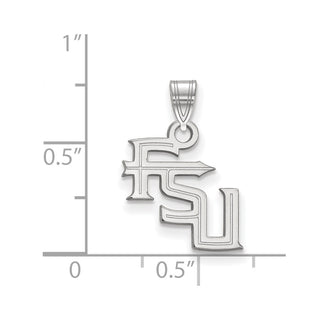 14k White Gold LogoArt Florida State University F-S-U Small Pendant
