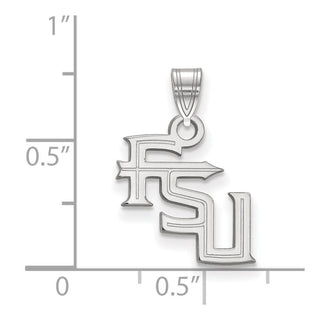 14k White Gold LogoArt Florida State University F-S-U Small Pendant