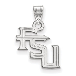 14k White Gold LogoArt Florida State University F-S-U Small Pendant