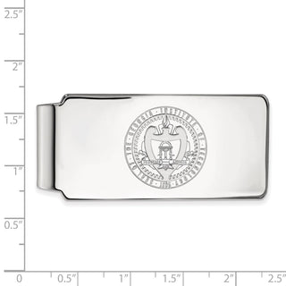 Sterling Silver Rhodium-plated LogoArt Georgia Institute of Technology Crest Money Clip
