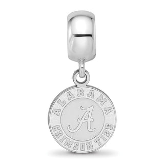 Sterling Silver Rhodium-plated LogoArt University of Alabama Crimson Tide Small Dangle Bead Charm