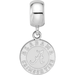 Sterling Silver Rhodium-plated LogoArt University of Alabama Crimson Tide Small Dangle Bead Charm