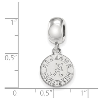 Sterling Silver Rhodium-plated LogoArt University of Alabama Crimson Tide Small Dangle Bead Charm