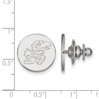 Sterling Silver Rhodium-plated LogoArt University of Kansas Jayhawk Lapel Pin SS059UKS