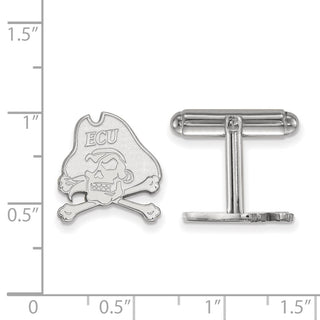 Sterling Silver Rhodium-plated LogoArt East Carolina University Pirate Cuff Links