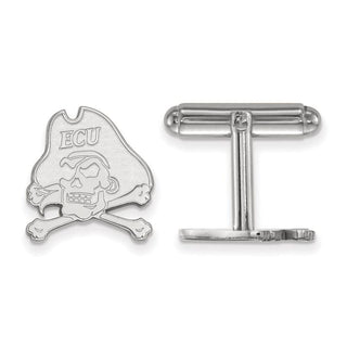Sterling Silver Rhodium-plated LogoArt East Carolina University Pirate Cuff Links