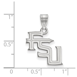 10k White Gold LogoArt Florida State University F-S-U Medium Pendant