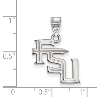 10k White Gold LogoArt Florida State University F-S-U Medium Pendant