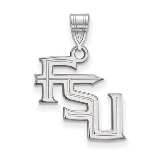 10k White Gold LogoArt Florida State University F-S-U Medium Pendant