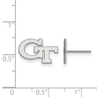 10k White Gold LogoArt Georgia Institute of Technology G-T Extra Small Post Earrings