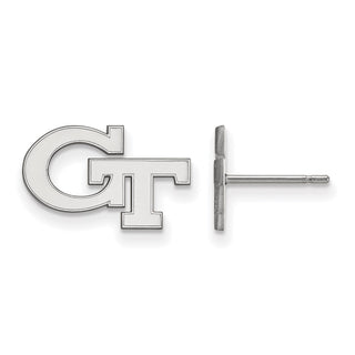 14k White Gold LogoArt Georgia Institute of Technology G-T Extra Small Post Earrings