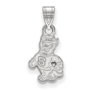14k White Gold LogoArt North Carolina State University Wolf Small Pendant 4W060NCS