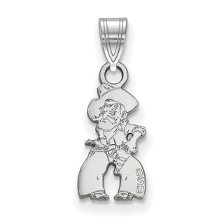 Sterling Silver Rhodium-plated LogoArt Oklahoma State University Cowboy Small Pendant