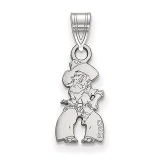 Sterling Silver Rhodium-plated LogoArt Oklahoma State University Cowboy Small Pendant