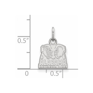 14k White Gold LogoArt University of Alabama Elephant Extra Small Pendant