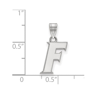 10k White Gold LogoArt University of Florida Letter F Small Pendant