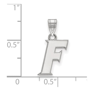 14k White Gold LogoArt University of Florida Letter F Small Pendant