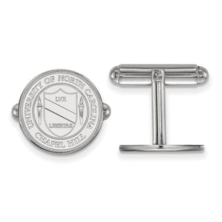 Sterling Silver Rhodium-plated LogoArt University of North Carolina Crest Cuff Links