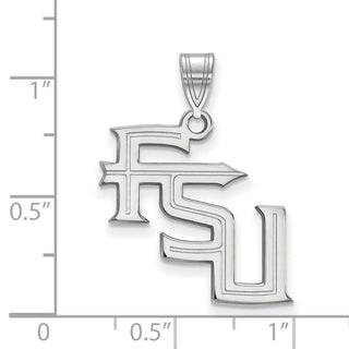10k White Gold LogoArt Florida State University F-S-U Large Pendant
