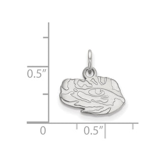 10k White Gold LogoArt Louisiana State University Tiger Eye Extra Small Pendant