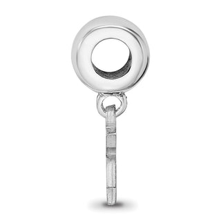 Sterling Silver Rhodium-plated LogoArt Michigan State University Spartan Extra Small Dangle Bead Charm