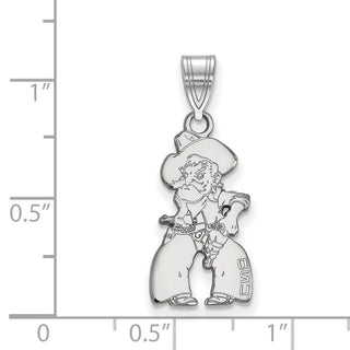 14k White Gold LogoArt Oklahoma State University Cowboy Large Pendant 4W061OKS