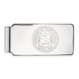 Sterling Silver Rhodium-plated LogoArt University of North Carolina Crest Money Clip