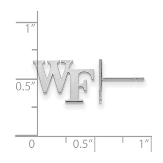 Sterling Silver Rhodium-plated LogoArt Wake Forest University W-F Extra Small Post Earrings
