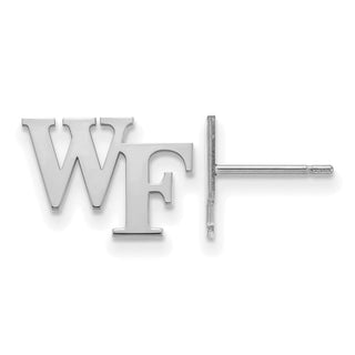 Sterling Silver Rhodium-plated LogoArt Wake Forest University W-F Extra Small Post Earrings