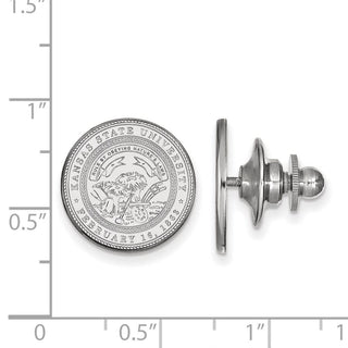 14k White Gold LogoArt Kansas State University Crest Lapel Pin