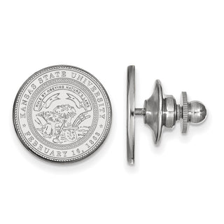 Sterling Silver Rhodium-plated LogoArt Kansas State University Crest Lapel Pin